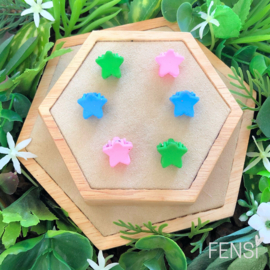FENSI - mini haarklem - ster - blauw groen roze - set van 6