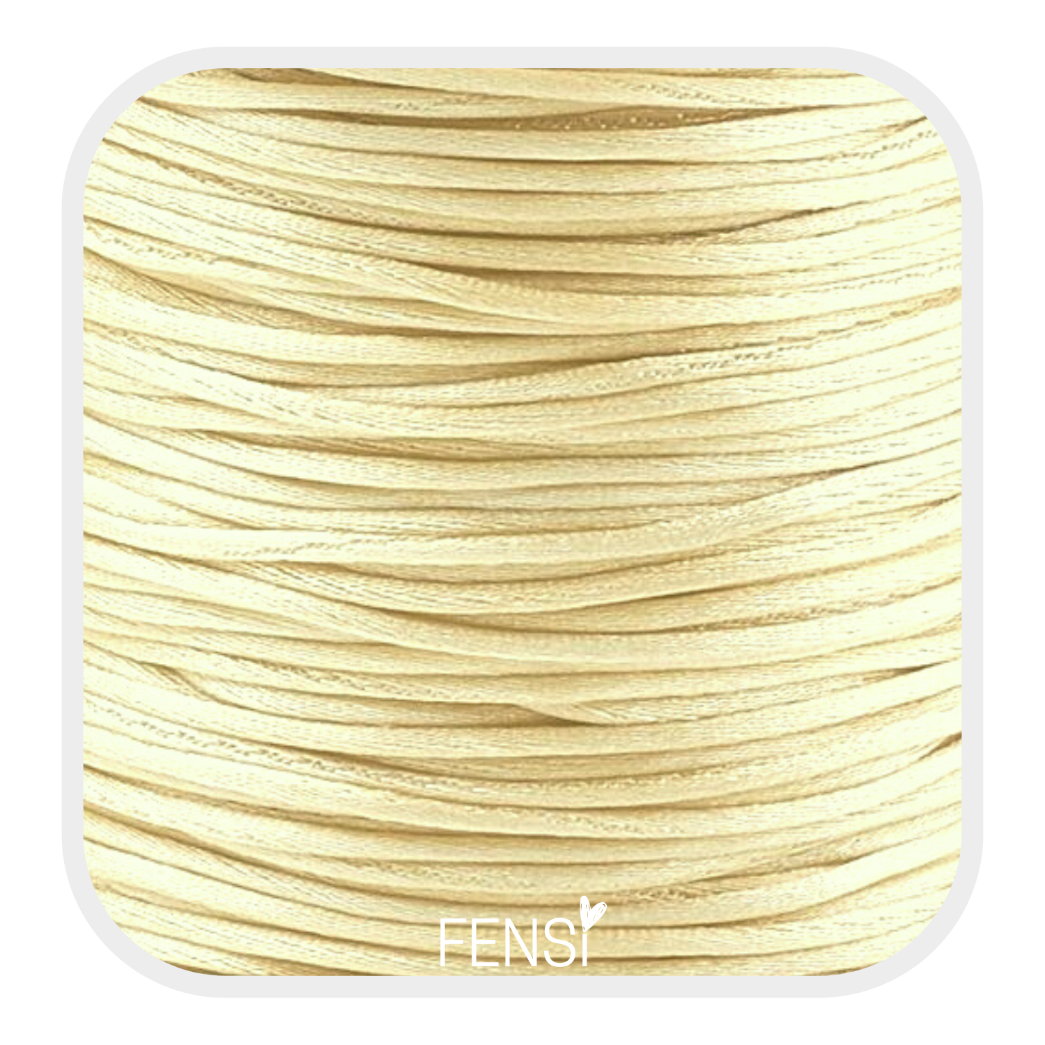 Satijnkoord 2.5mm - creme - per meter