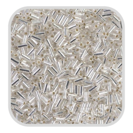 Miyuki Bugle Beads 6 mm - silverlined crystal 001
