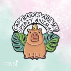 Emaille pins - capybara spirit animal - per stuk