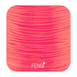 Satijndraad 1.5mm - neon koraal roze - per meter