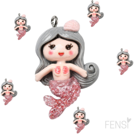 Trendy Bedels Resin - mermaid silver - per stuk