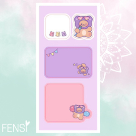 Sticky notes - kawaii beertje - per setje