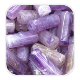 Acryl kralen - tube amethyst style - per stuk