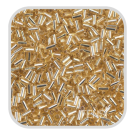 Miyuki Bugle Beads 6 mm - silverlined gold 003