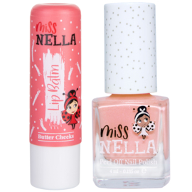 Miss Nella Lipbalm en Nagellak set - Peachy Butter Cheeks