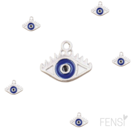 Trendy Bedels - evil eye - emaille - 5 stuks