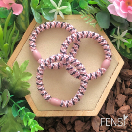 FENSI - haarelastiek armbandje - twist roze - set van 3