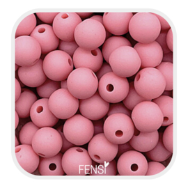 Acryl matte kralen 6 mm - dusty pink