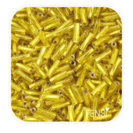 Twisted Bugle Beads 6x2 mm - geel