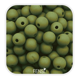 Acryl matte kralen 6 mm - olive green