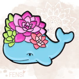Emaille pins - vetplant walvis - per stuk