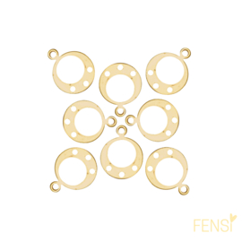 Raw Brass - bedel connector boho mini - 10 stuks