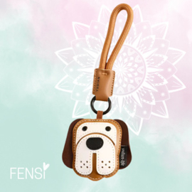 Tashanger - hond bruin PU leer - per stuk