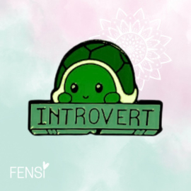 Emaille pins - introvert schildpad - per stuk