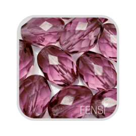 FP Oval Facet - crystal amethyst luster - per stuk