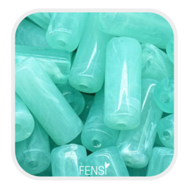 Acryl kralen - tube amazonite style - per stuk