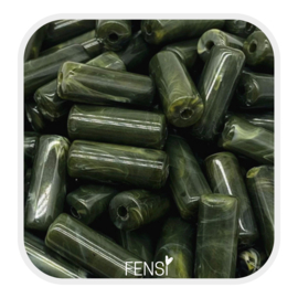 Acryl kralen - tube army green - per stuk