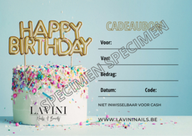 Digitale Cadeaubon - Gift Card Happy Birthday Blue