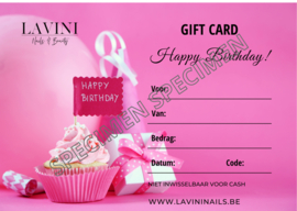 Digitale Cadeaubon - Gift Card Happy Birthday Pink