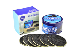 6 cookies glasonderzetters in blikje van Balvi