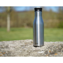 Moulo thermo drinkfles chroom met slotdeksel, 500 ml