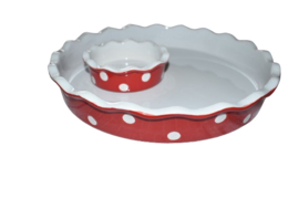 Taartvorm rood met witte stippen van Isabelle Rose
