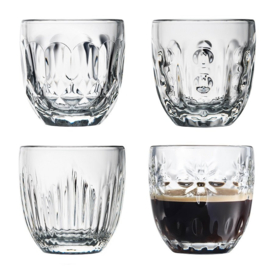 Set  van 4 verschillende espressoglaasjes van La Rochère