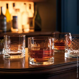 Set van 4 whiskeyglazen Dandy, van La Rochère