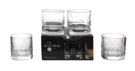 Set van 4 whiskeyglazen Dandy, van La Rochère