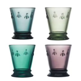 Waterglas "bij", provence groen van La Rochère, set van 6 stuks