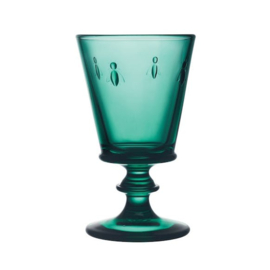 Wijnglas "bij",  smaragdgroen van La Rochère, set van 6 stuks