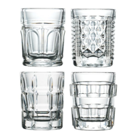 Set van 4  verschillende shotglaasjes van La Rochère
