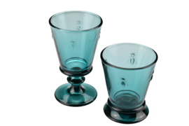 Waterglas "bij", nachtblauw van La Rochère, set van 6 stuks