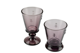 Wijnglas "bij", aubergine/paars van La Rochère, set van 6 stuks
