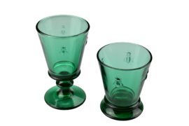 Waterglas "bij", smaragdgroen van La Rochère, set van 6 stuks
