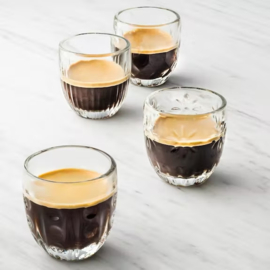 Set  van 4 verschillende espressoglaasjes van La Rochère