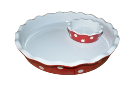 Kleine taartvorm rood met witte stippen van Isabelle Rose