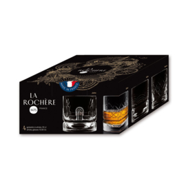 Set van 4 whiskeyglazen Dandy, van La Rochère
