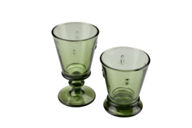 Wijnglas "bij",  provence groen van La Rochère, set  van 6 stuks