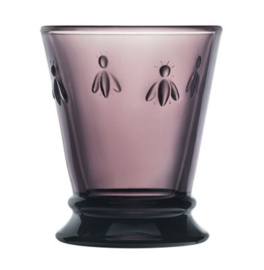 Waterglas "bij", aubergine/paars van La Rochère, set van 6 stuks