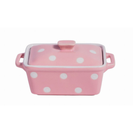 Licht Roze botervloot met witte stippen van Isabelle Rose