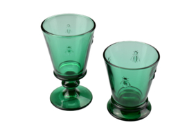 Wijnglas "bij",  smaragdgroen van La Rochère, set van 6 stuks