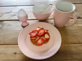 Dessert/ontbijtbord roze met hartjes Isabelle Rose