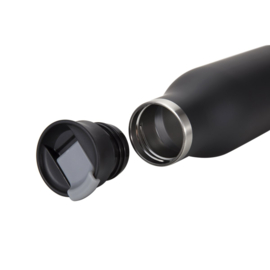 Moulo thermo drinkfles mat zwart met slotdeksel, 500 ml