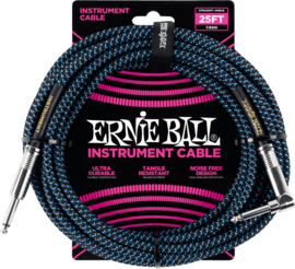 Ernie Ball 6060 geweven gitaar kabel 7,6 meter zwart/blauw