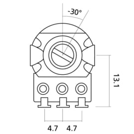 Yellow Parts EZ1198A Volume Potmeter 500K Logaritmisch
