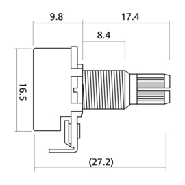 Yellow Parts EZ1198A Volume Potmeter 500K Logaritmisch