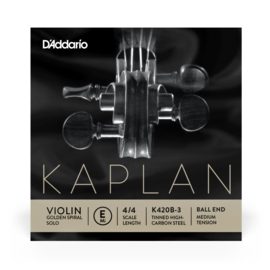 D'Addario K420B-3 Kaplan Einzel E Saite Violine 4/4 Scale, Medium Tension ball end
