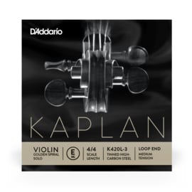 D'Addario K420L-3 Kaplan Einzel E Saite Violine 4/4 Scale, Medium Tension Loop End